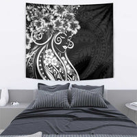 Polynesian Women's Day Tapestry Black Hibiscus Flowers With Polynesian Pattern LT05 - Polynesian Pride