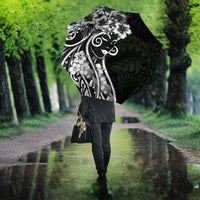 Polynesian Women's Day Umbrella Black Hibiscus Flowers With Polynesian Pattern LT05 - Polynesian Pride