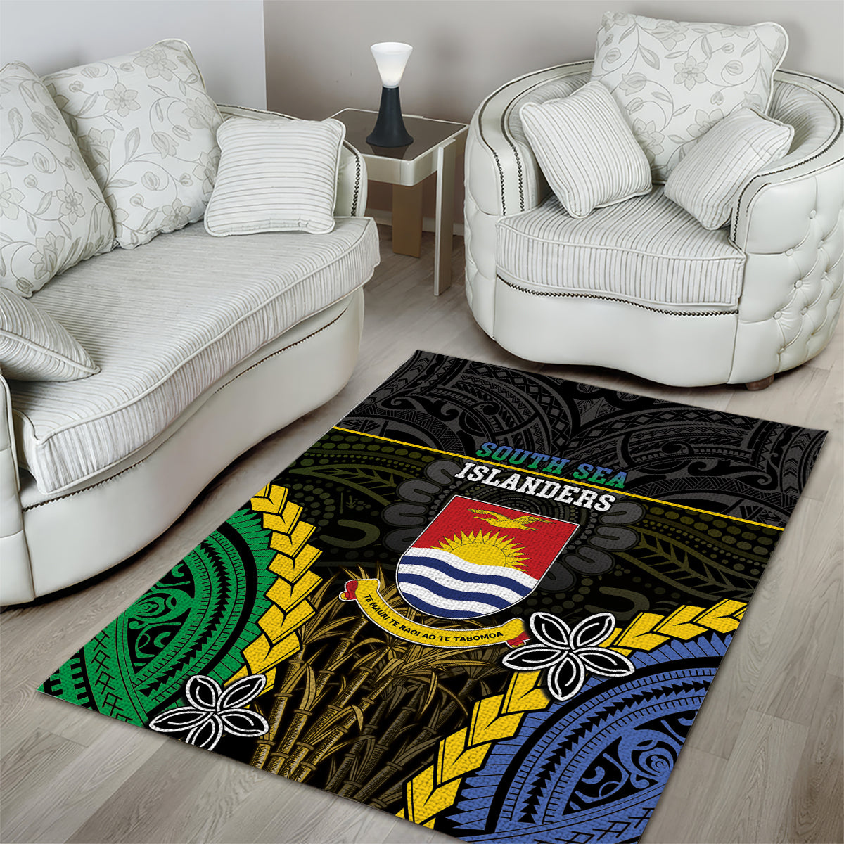 South Sea Islanders And Gilbert Islands Area Rug Kanakas Polynesian Pattern