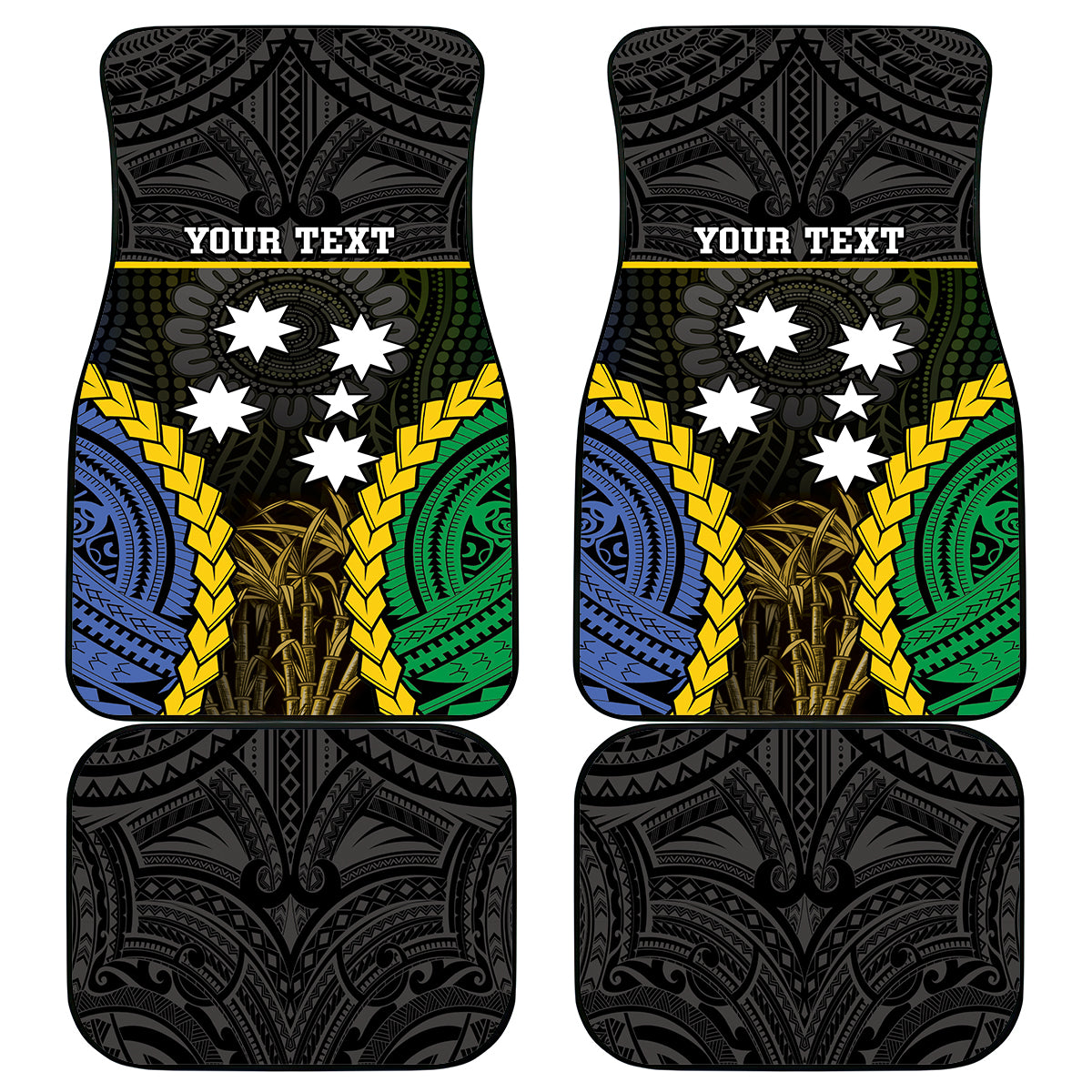 Personalised South Sea Islanders And Gilbert Islands Car Mats Kanakas Polynesian Pattern LT05 - Polynesian Pride