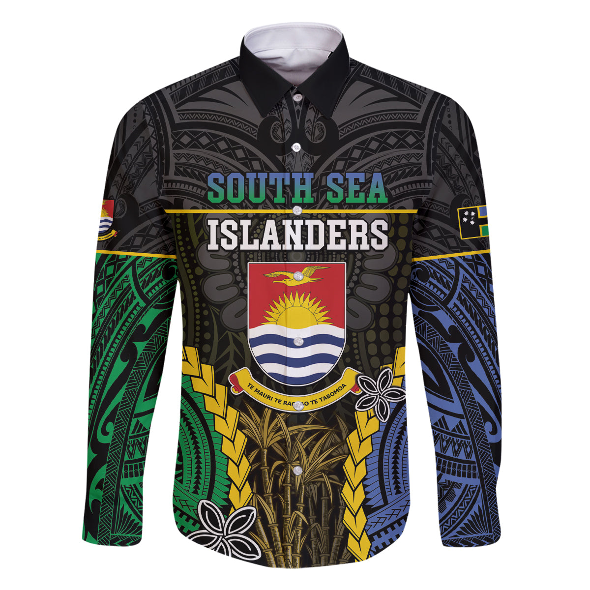Personalised South Sea Islanders And Gilbert Islands Family Matching Off Shoulder Maxi Dress and Hawaiian Shirt Kanakas Polynesian Pattern