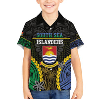 Personalised South Sea Islanders And Gilbert Islands Family Matching Puletasi and Hawaiian Shirt Kanakas Polynesian Pattern LT05 Son's Shirt Black - Polynesian Pride