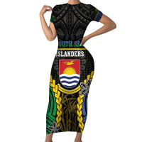 Personalised South Sea Islanders And Gilbert Islands Family Matching Short Sleeve Bodycon Dress and Hawaiian Shirt Kanakas Polynesian Pattern