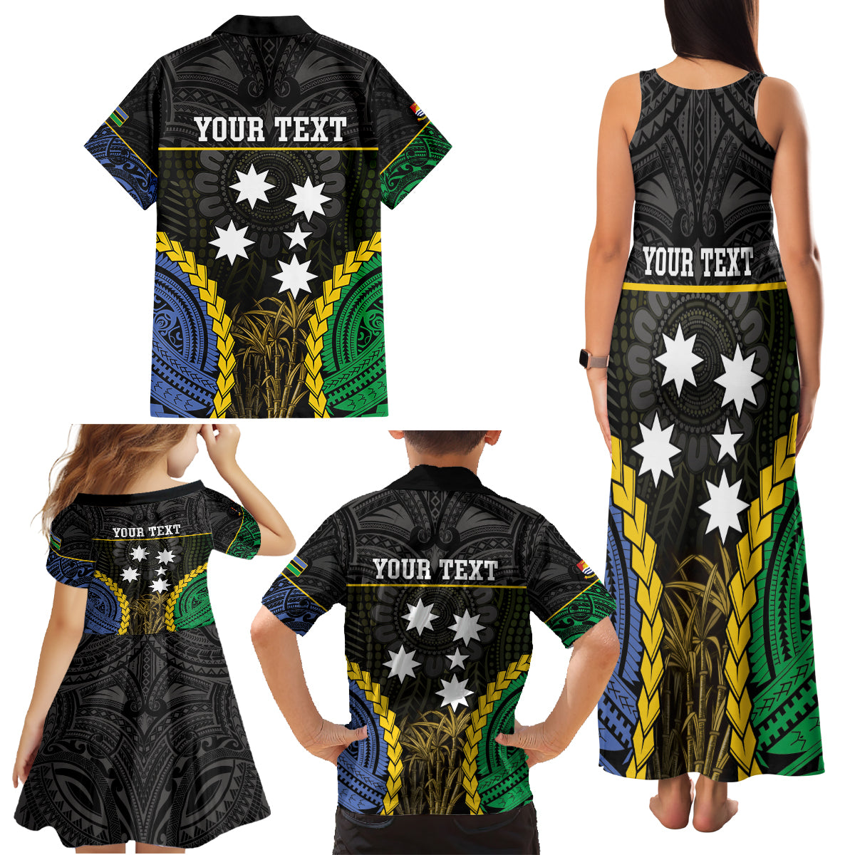 Personalised South Sea Islanders And Gilbert Islands Family Matching Tank Maxi Dress and Hawaiian Shirt Kanakas Polynesian Pattern LT05 - Polynesian Pride