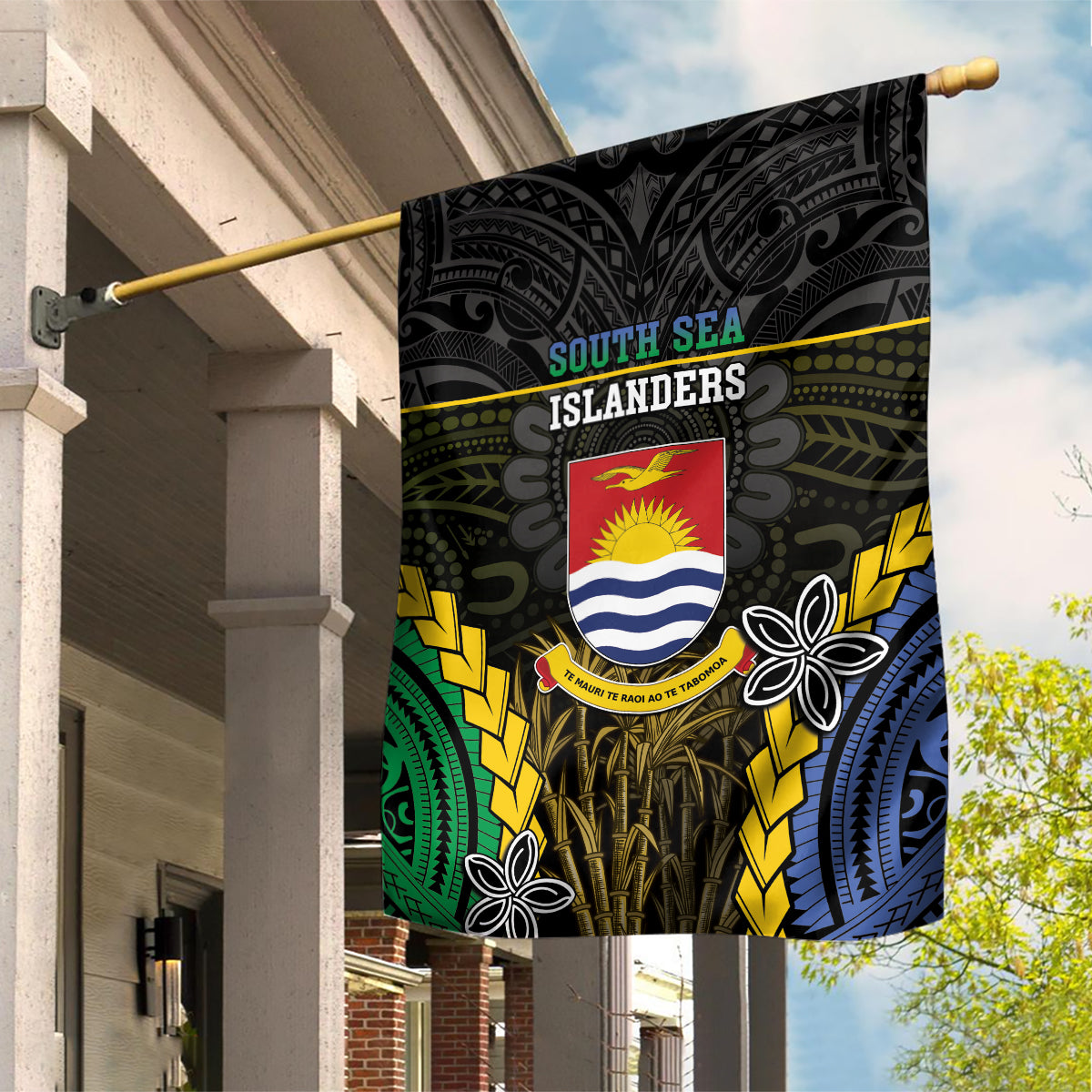 South Sea Islanders And Gilbert Islands Garden Flag Kanakas Polynesian Pattern LT05 House Flag Black - Polynesian Pride