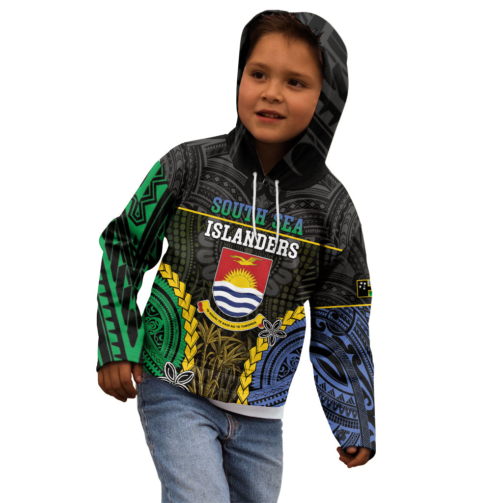 Personalised South Sea Islanders And Gilbert Islands Kid Hoodie Kanakas Polynesian Pattern