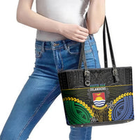 South Sea Islanders And Gilbert Islands Leather Tote Bag Kanakas Polynesian Pattern LT05 - Polynesian Pride