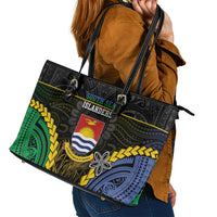 South Sea Islanders And Gilbert Islands Leather Tote Bag Kanakas Polynesian Pattern LT05 - Polynesian Pride