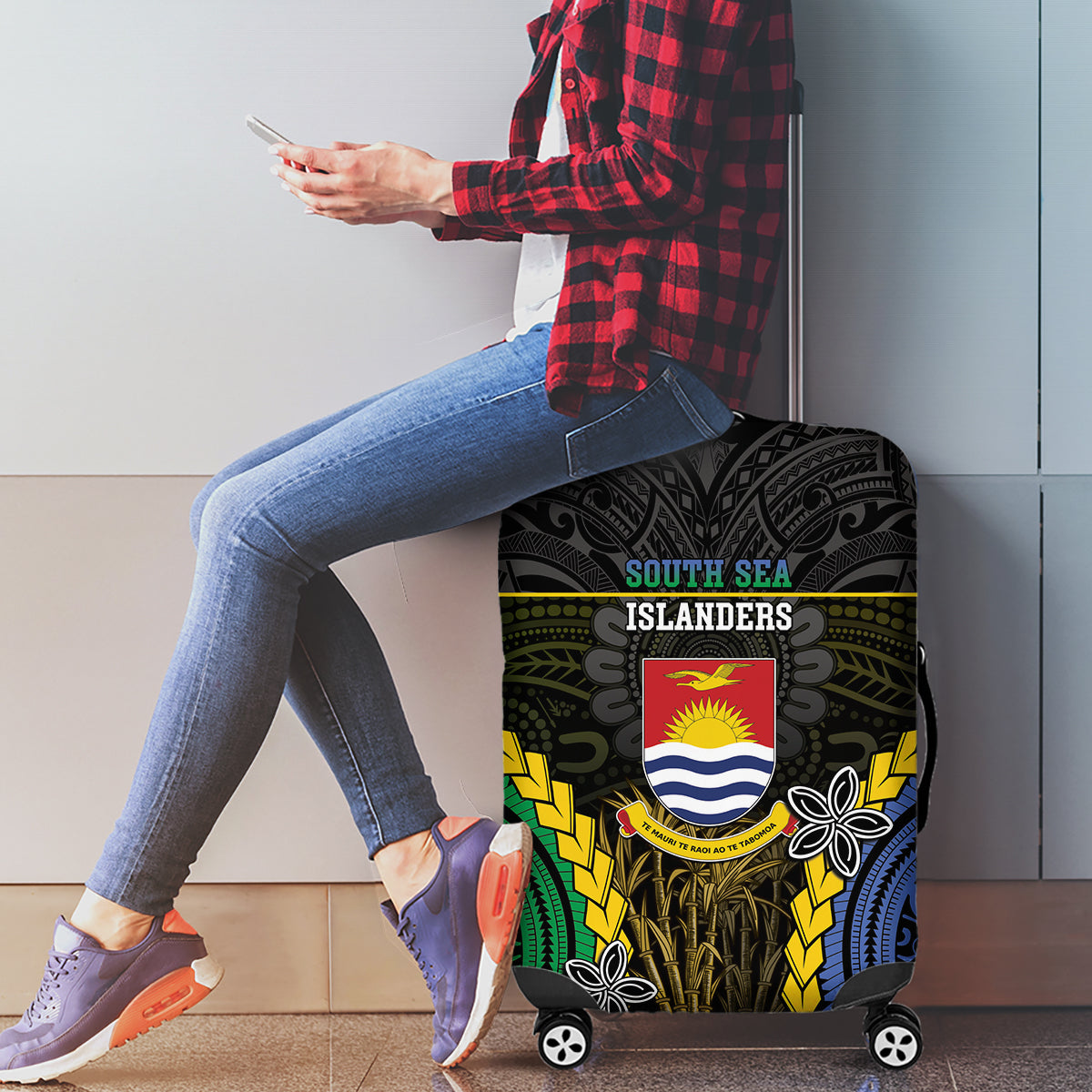 South Sea Islanders And Gilbert Islands Luggage Cover Kanakas Polynesian Pattern