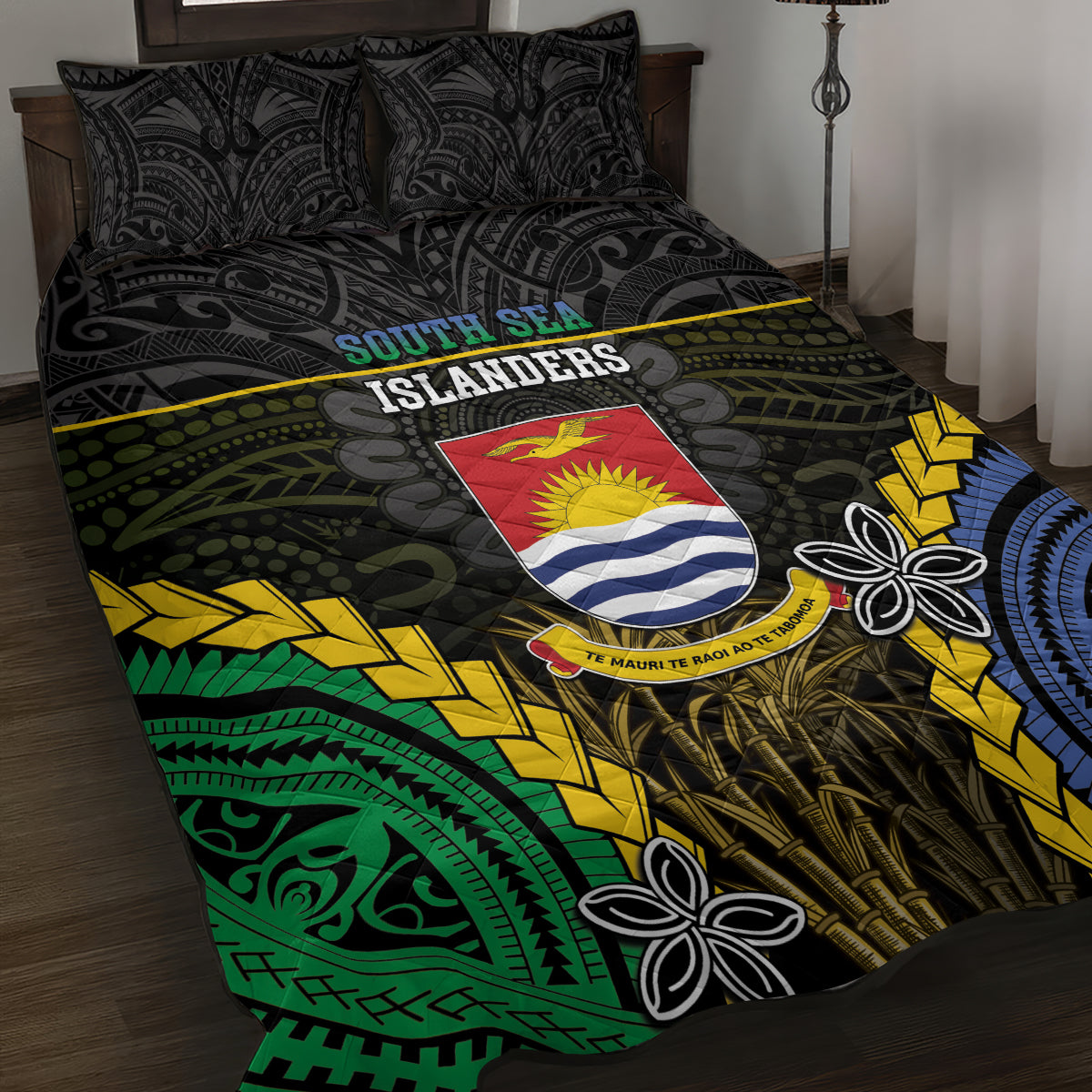 South Sea Islanders And Gilbert Islands Quilt Bed Set Kanakas Polynesian Pattern LT05 Black - Polynesian Pride