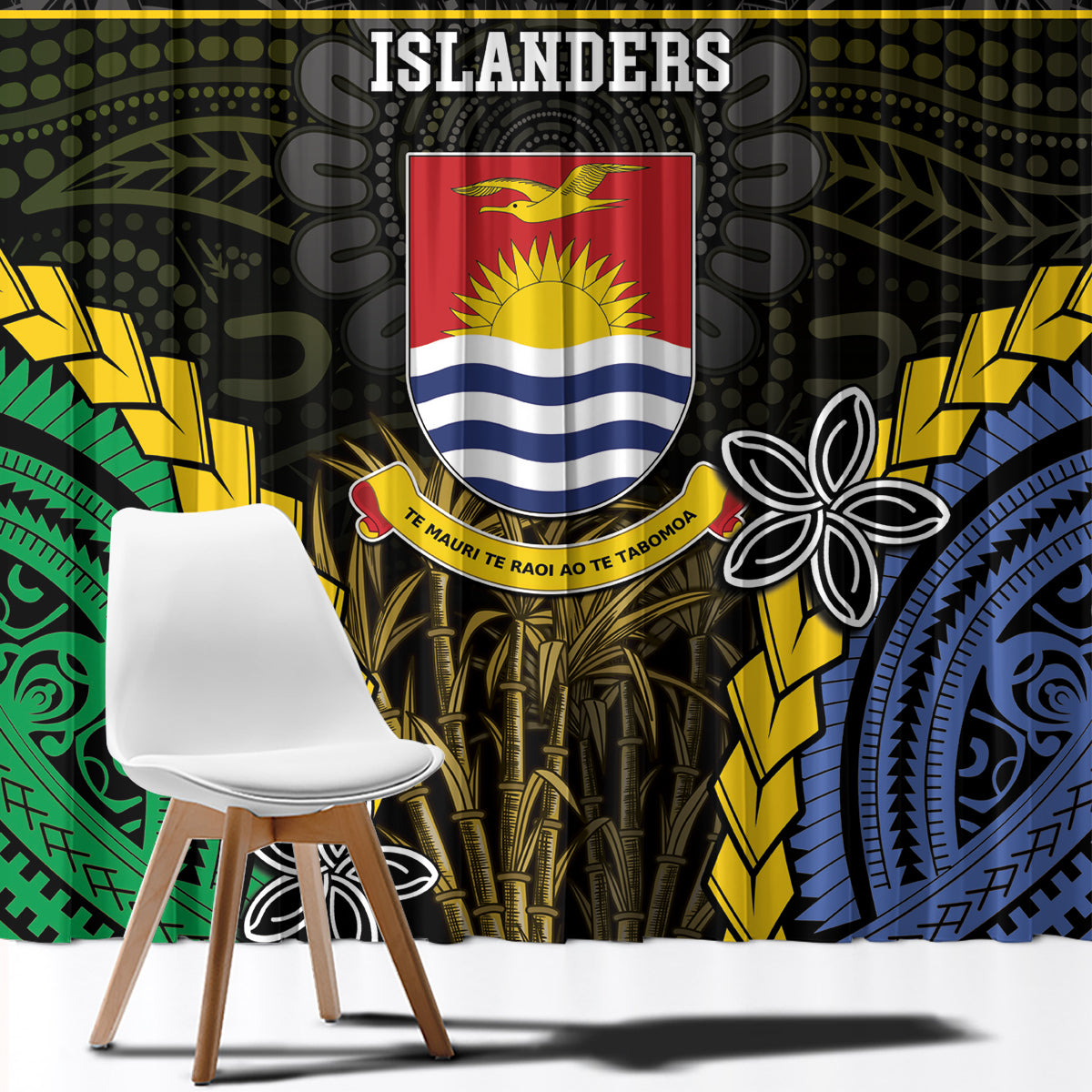 South Sea Islanders And Gilbert Islands Window Curtain Kanakas Polynesian Pattern LT05 - Polynesian Pride