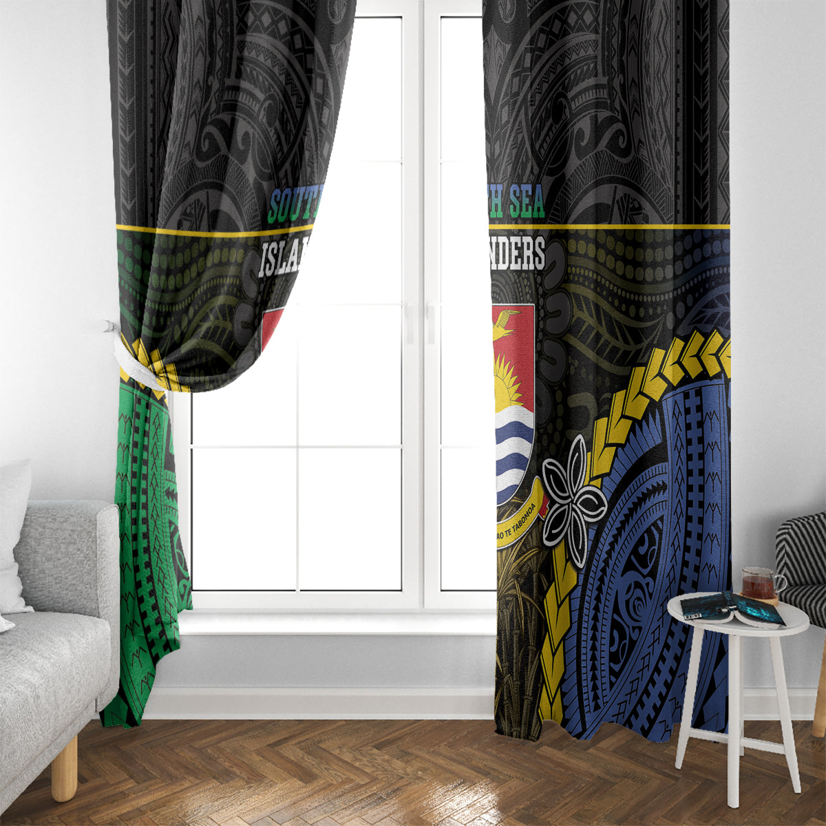 South Sea Islanders And Gilbert Islands Window Curtain Kanakas Polynesian Pattern LT05 - Polynesian Pride