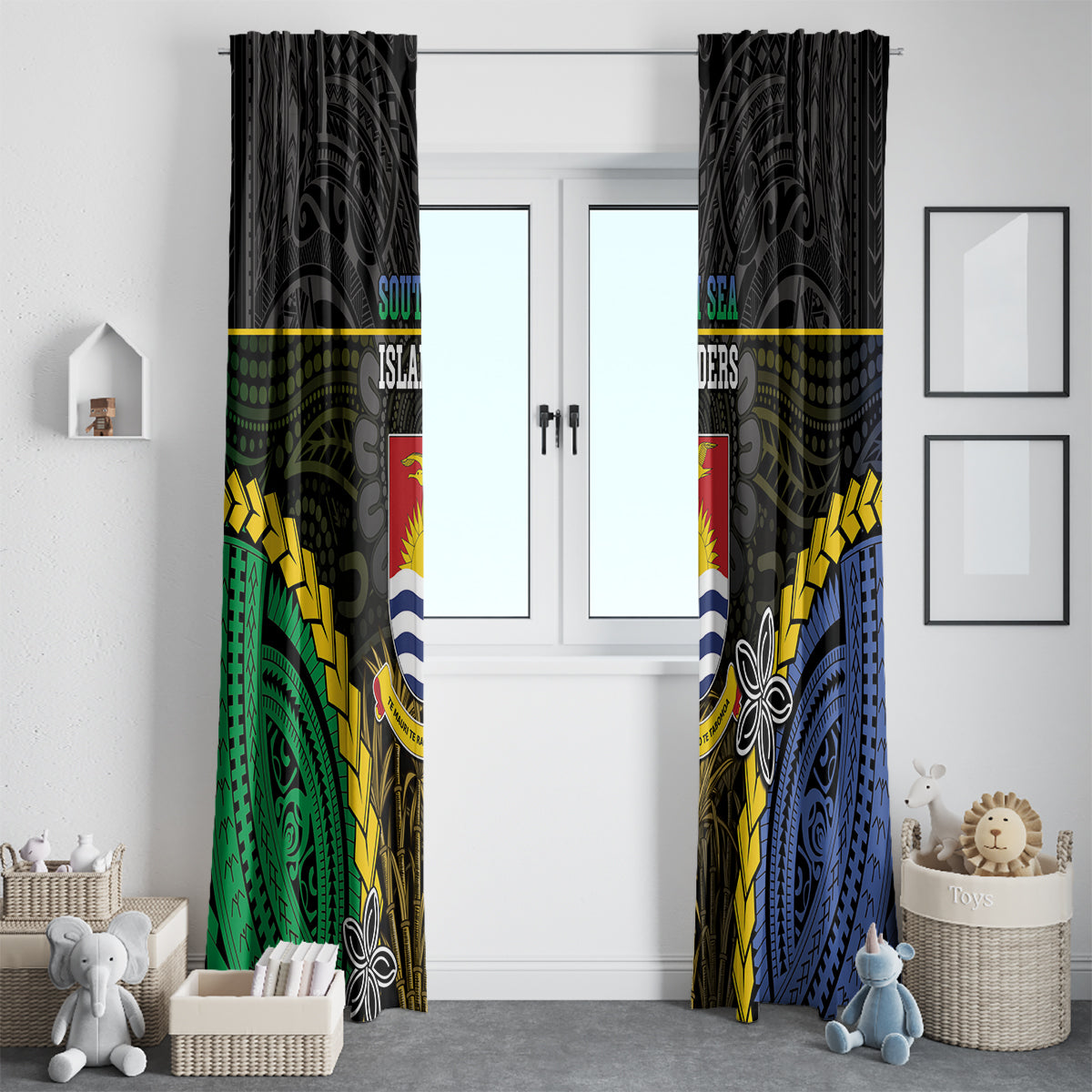 South Sea Islanders And Gilbert Islands Window Curtain Kanakas Polynesian Pattern LT05 - Polynesian Pride