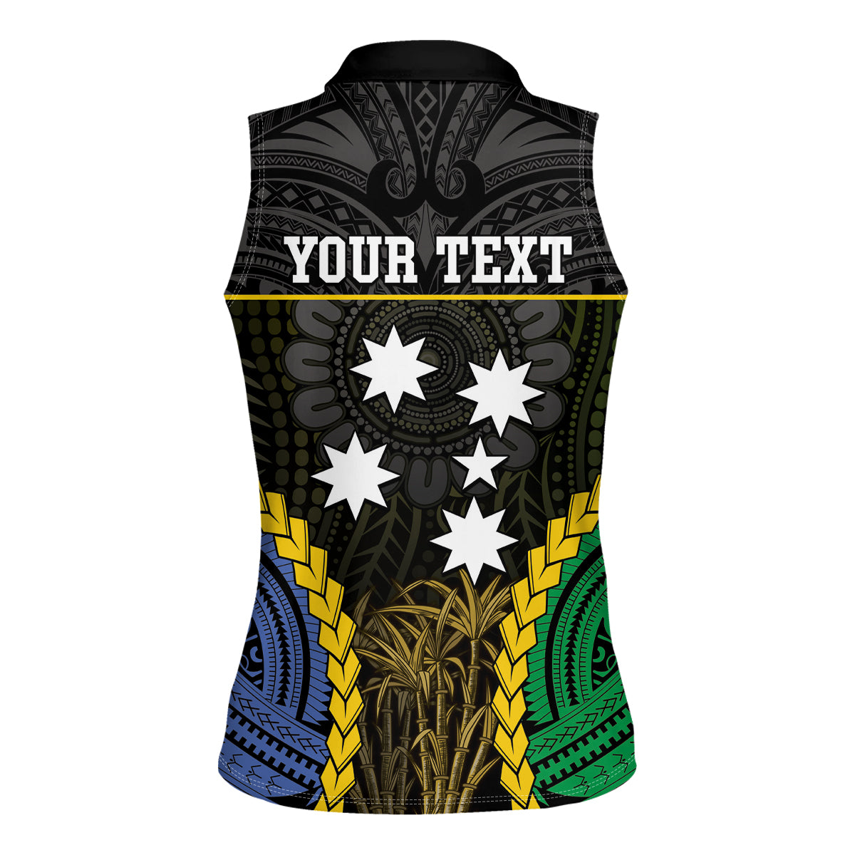 Personalised South Sea Islanders And Gilbert Islands Women Sleeveless Polo Shirt Kanakas Polynesian Pattern