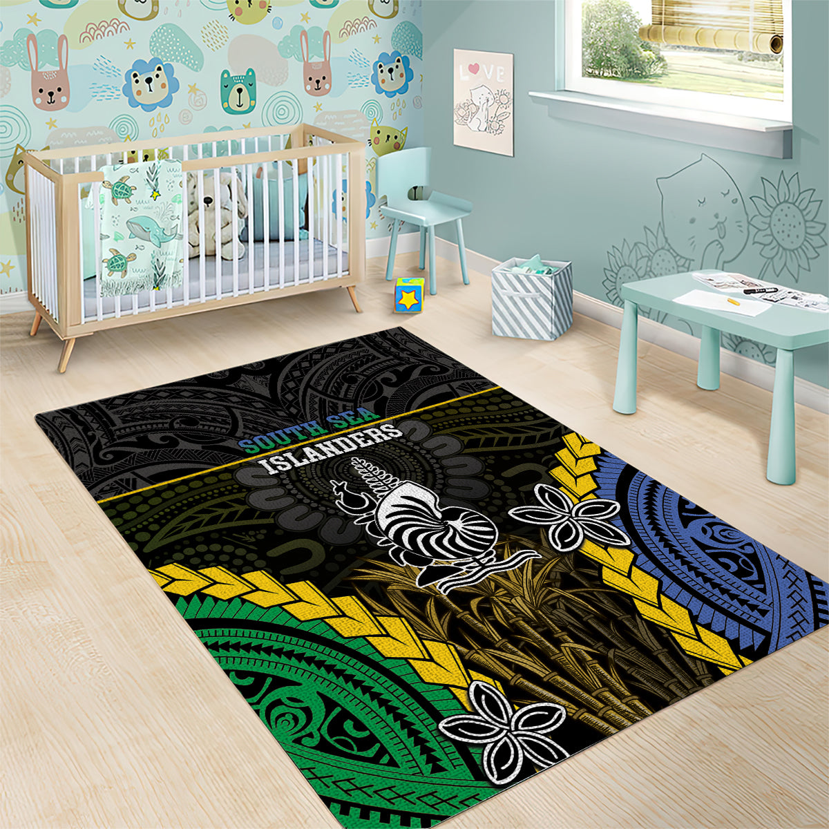 South Sea Islanders And New Caledonia Area Rug Kanakas Polynesian Pattern