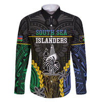 Personalised South Sea Islanders And New Caledonia Family Matching Off Shoulder Maxi Dress and Hawaiian Shirt Kanakas Polynesian Pattern