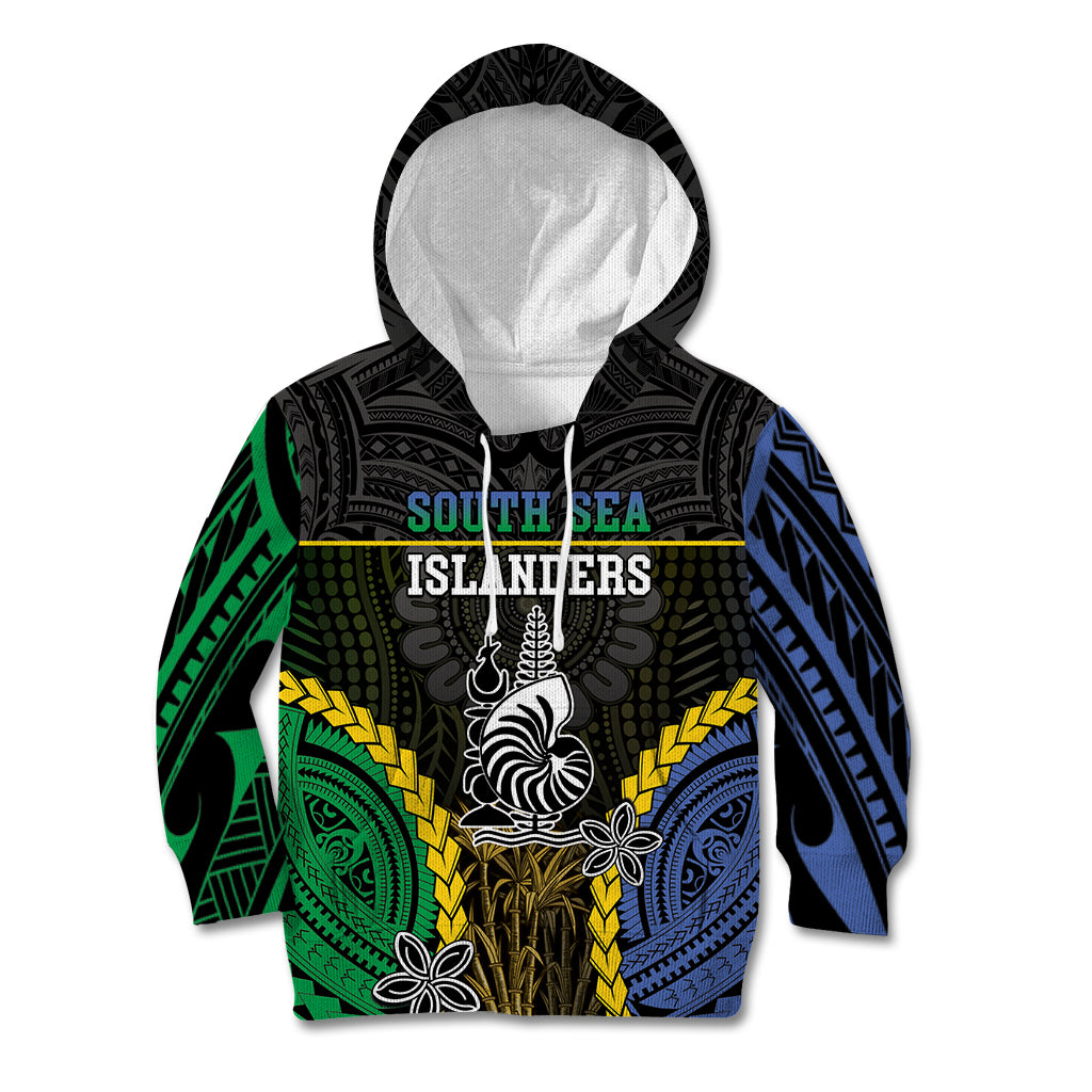 Personalised South Sea Islanders And New Caledonia Kid Hoodie Kanakas Polynesian Pattern