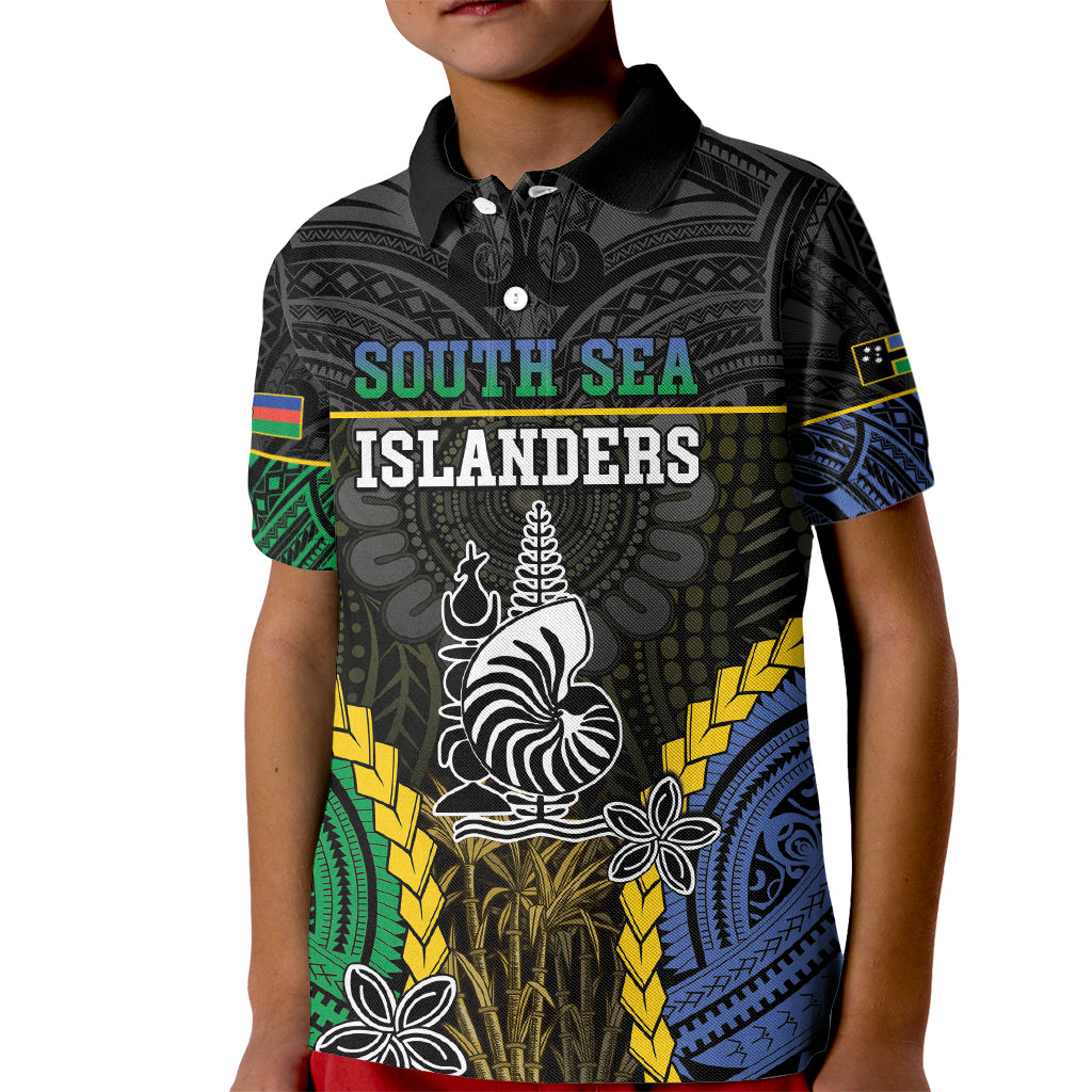 Personalised South Sea Islanders And New Caledonia Kid Polo Shirt Kanakas Polynesian Pattern