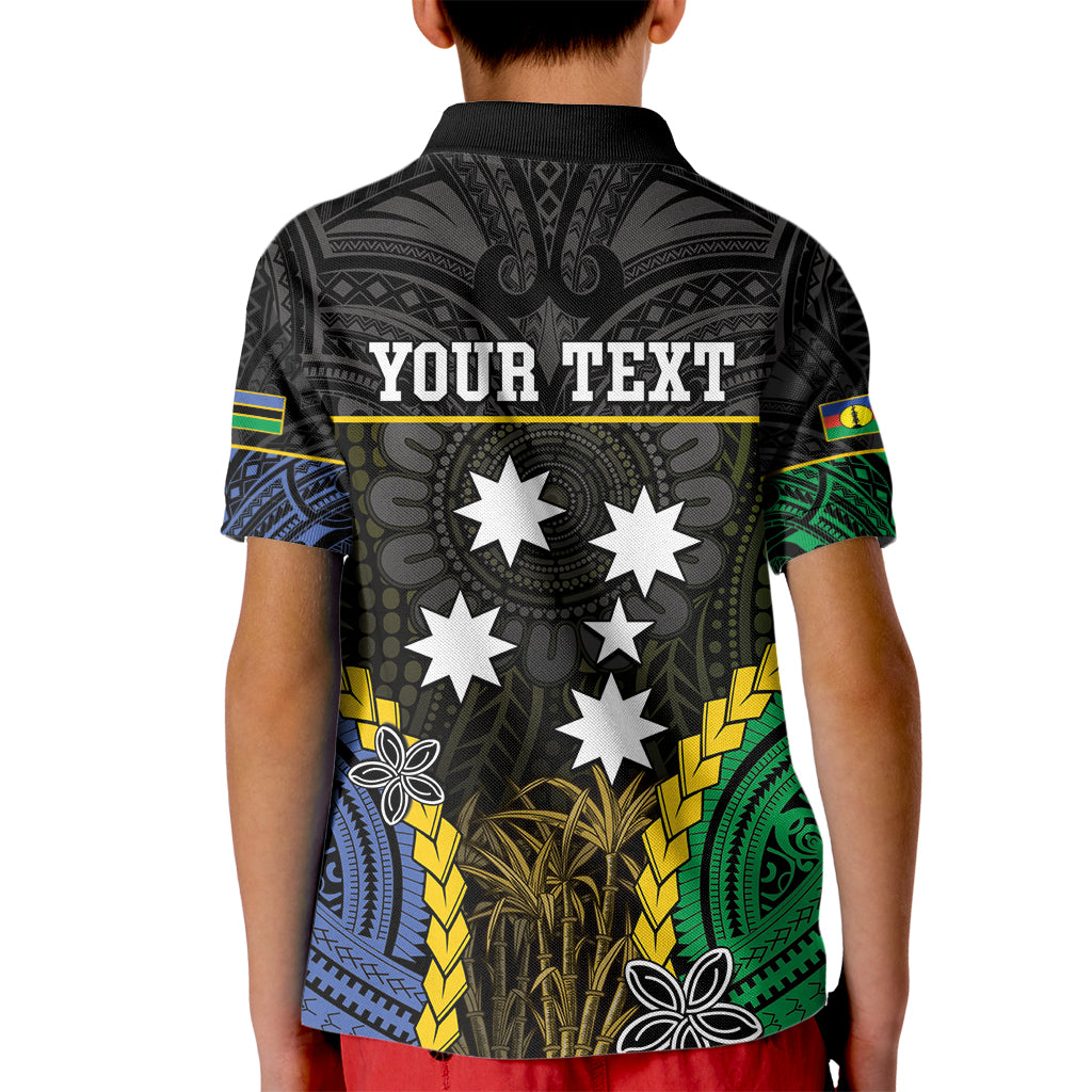 Personalised South Sea Islanders And New Caledonia Kid Polo Shirt Kanakas Polynesian Pattern