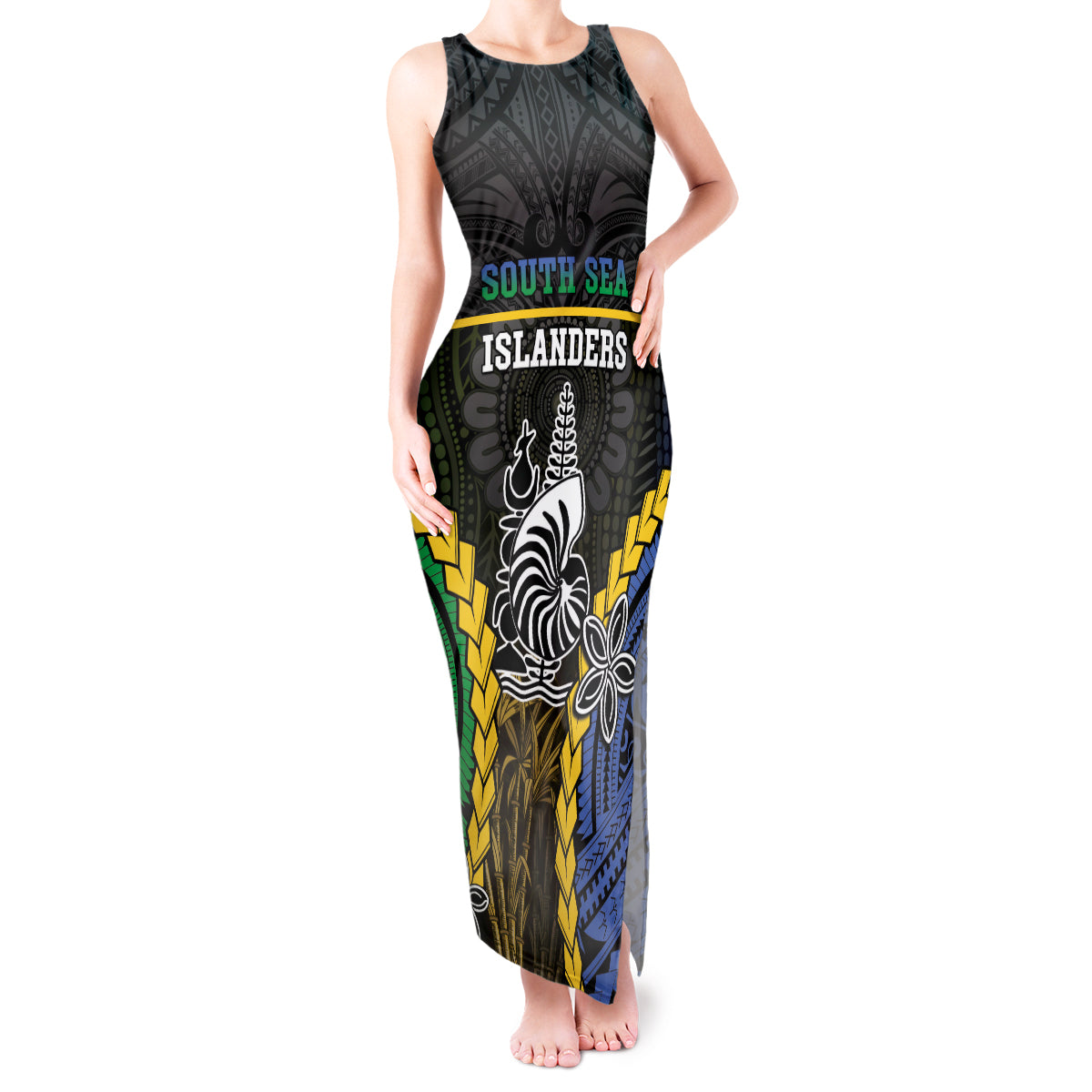 Personalised South Sea Islanders And New Caledonia Tank Maxi Dress Kanakas Polynesian Pattern