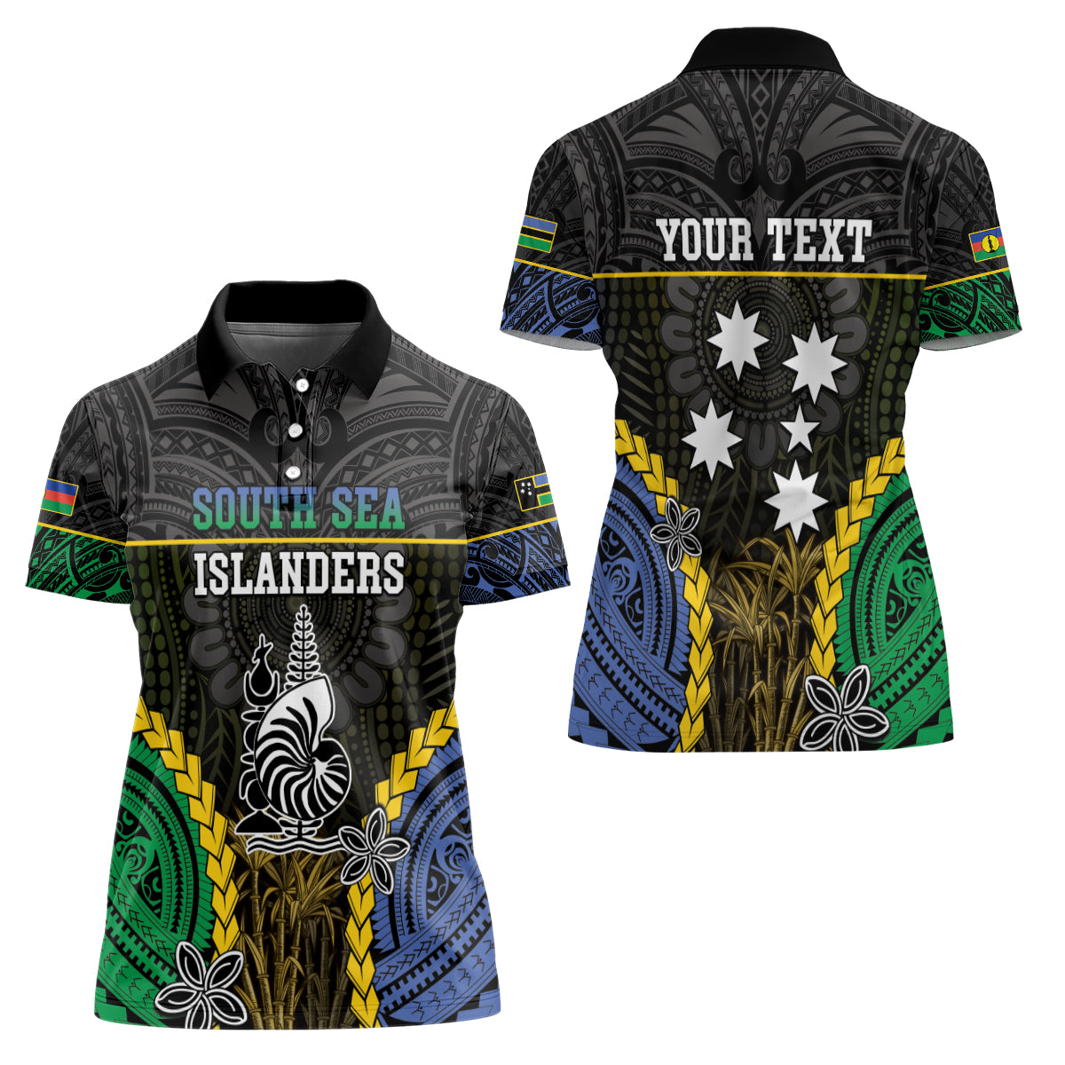 Personalised South Sea Islanders And New Caledonia Women Polo Shirt Kanakas Polynesian Pattern