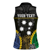 Personalised South Sea Islanders And New Caledonia Women Sleeveless Polo Shirt Kanakas Polynesian Pattern