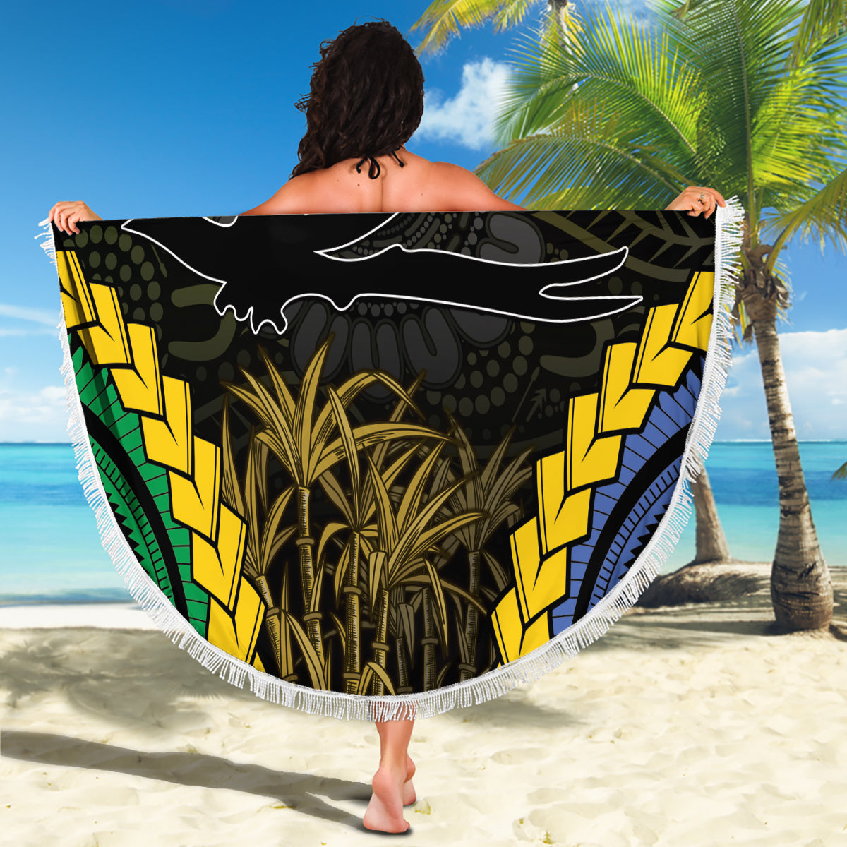 South Sea Islanders And New Ireland Beach Blanket Kanakas Polynesian Pattern LT05 - Polynesian Pride