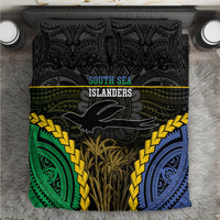 South Sea Islanders And New Ireland Bedding Set Kanakas Polynesian Pattern LT05 Black - Polynesian Pride