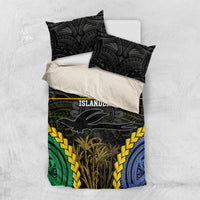South Sea Islanders And New Ireland Bedding Set Kanakas Polynesian Pattern LT05 US Twin 172cm x 218cm Black - Polynesian Pride