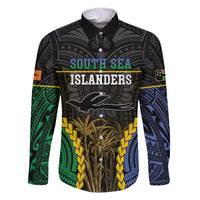Personalised South Sea Islanders And New Ireland Family Matching Off Shoulder Short Dress and Hawaiian Shirt Kanakas Polynesian Pattern