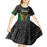 Personalised South Sea Islanders And New Ireland Kid Short Sleeve Dress Kanakas Polynesian Pattern