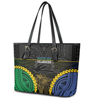 South Sea Islanders And New Ireland Leather Tote Bag Kanakas Polynesian Pattern LT05 - Polynesian Pride