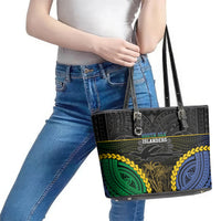 South Sea Islanders And New Ireland Leather Tote Bag Kanakas Polynesian Pattern LT05 - Polynesian Pride