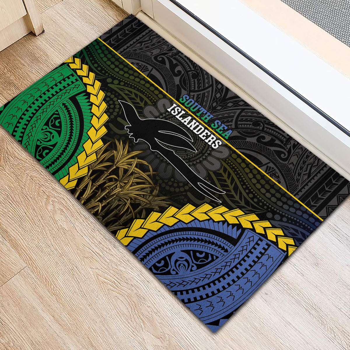 South Sea Islanders And New Ireland Rubber Doormat Kanakas Polynesian Pattern LT05 - Polynesian Pride