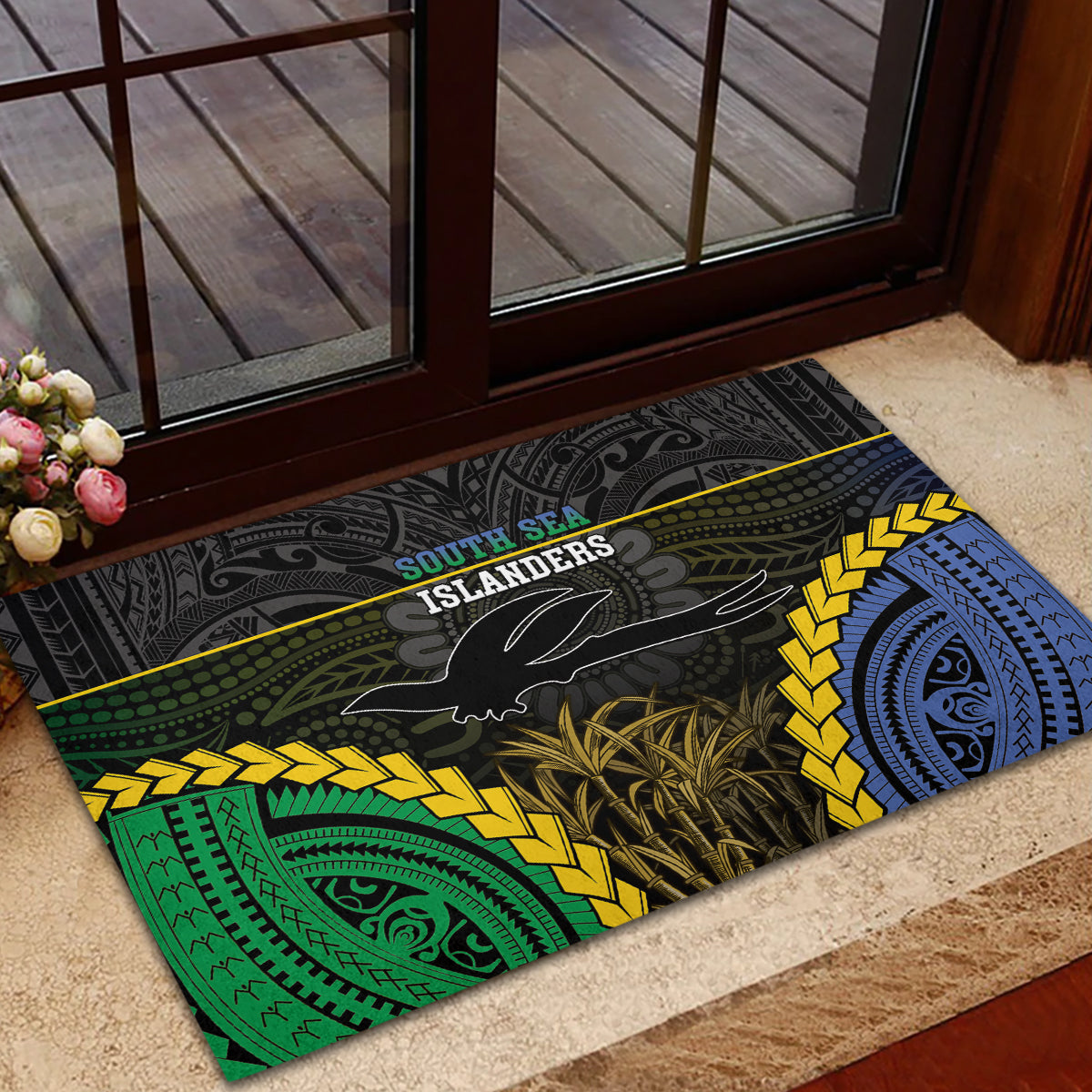 South Sea Islanders And New Ireland Rubber Doormat Kanakas Polynesian Pattern LT05 - Polynesian Pride