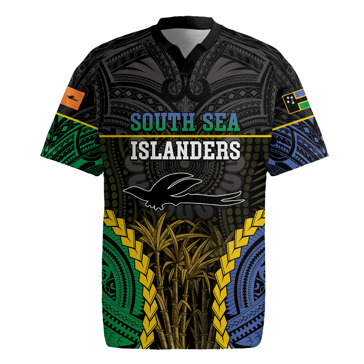Personalised South Sea Islanders And New Ireland Rugby Jersey Kanakas Polynesian Pattern
