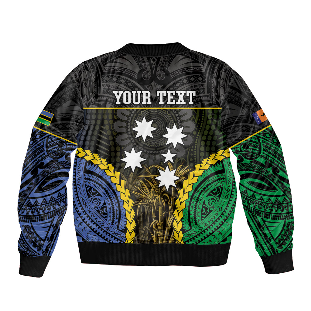 Personalised South Sea Islanders And New Ireland Sleeve Zip Bomber Jacket Kanakas Polynesian Pattern LT05 - Polynesian Pride