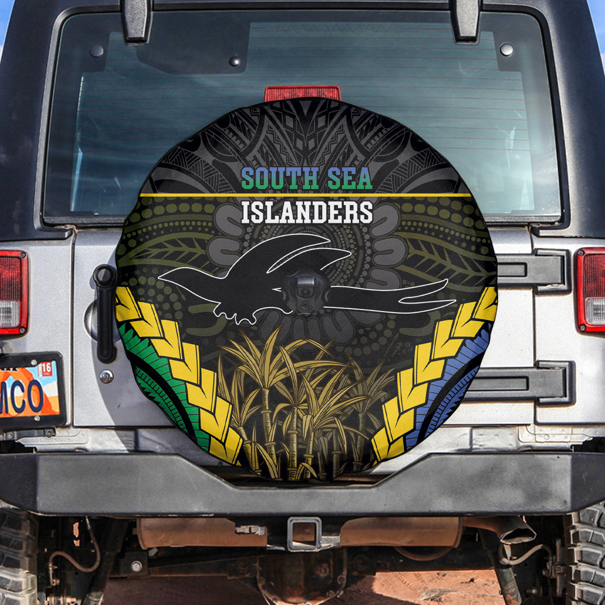 South Sea Islanders And New Ireland Spare Tire Cover Kanakas Polynesian Pattern LT05 Black - Polynesian Pride