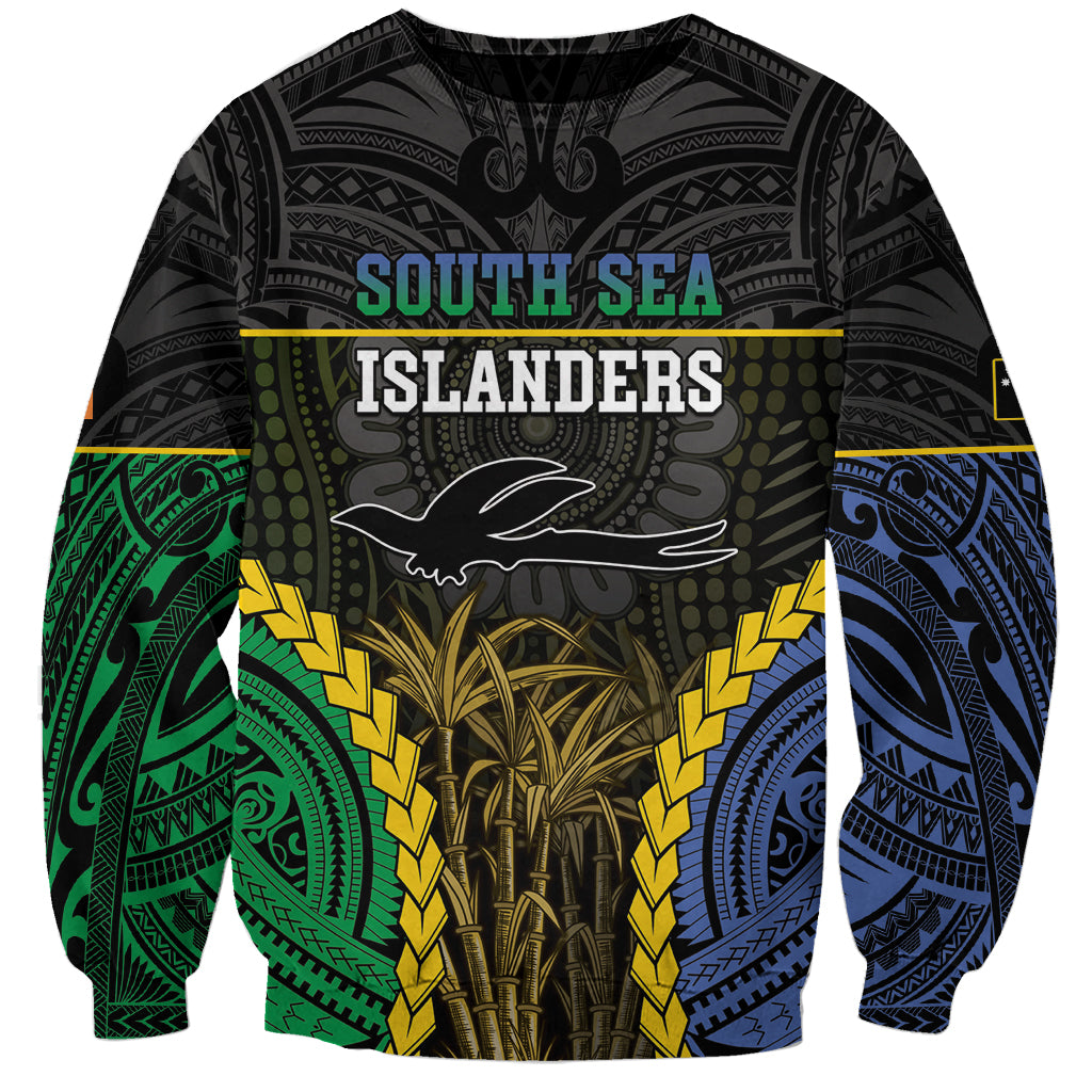 Personalised South Sea Islanders And New Ireland Sweatshirt Kanakas Polynesian Pattern LT05 Unisex Black - Polynesian Pride