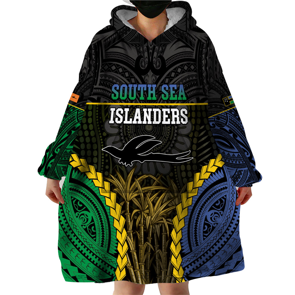 Personalised South Sea Islanders And New Ireland Wearable Blanket Hoodie Kanakas Polynesian Pattern LT05 - Polynesian Pride