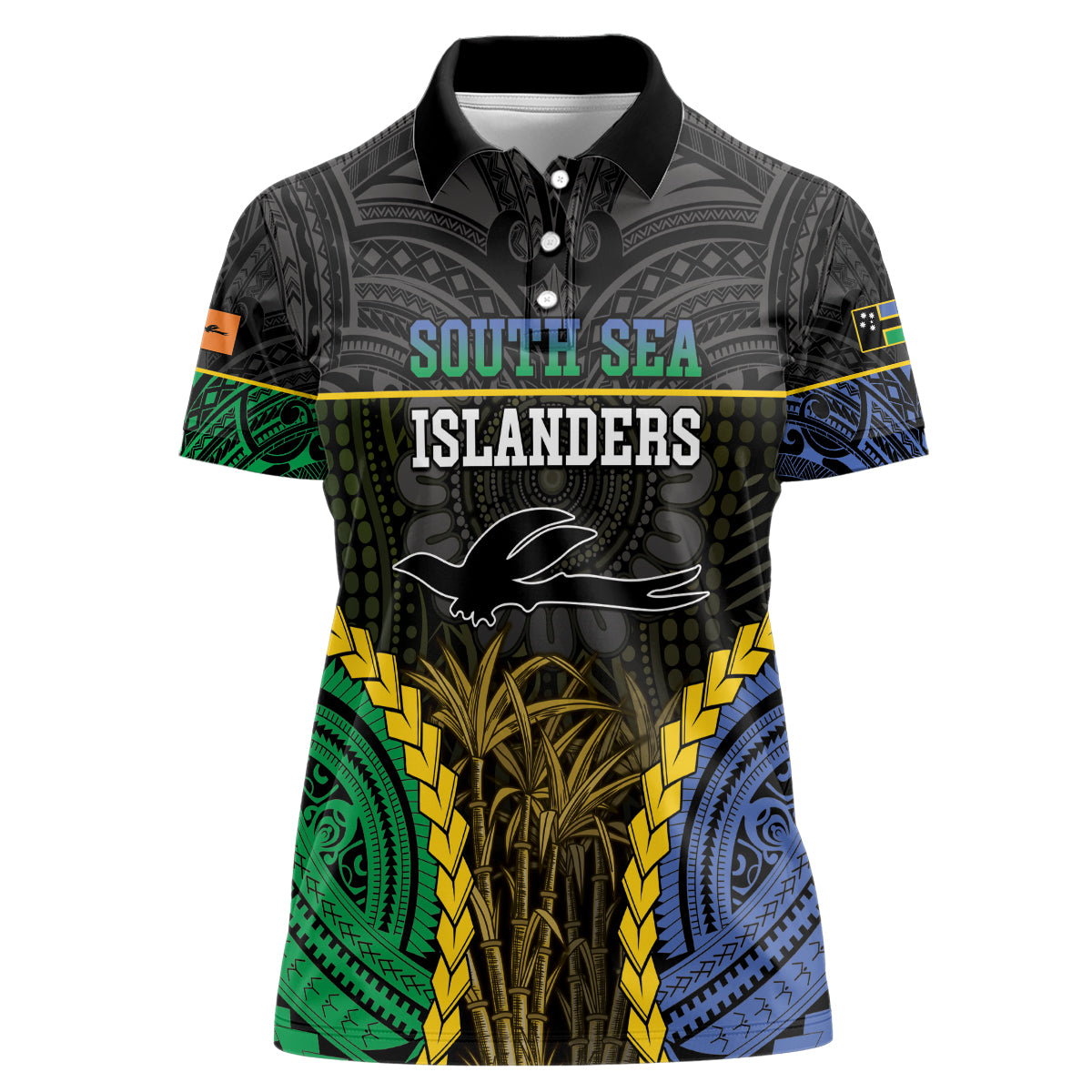 Personalised South Sea Islanders And New Ireland Women Polo Shirt Kanakas Polynesian Pattern