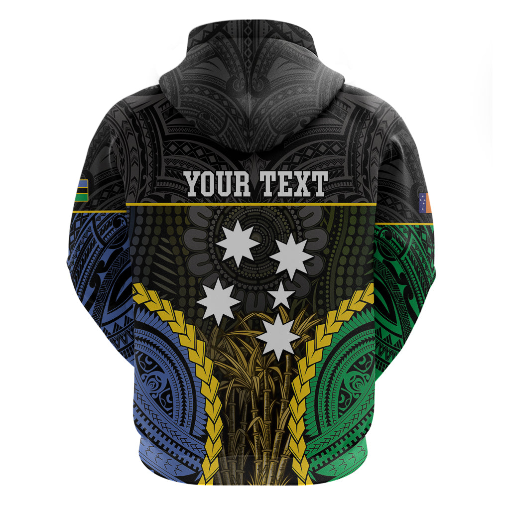 Personalised South Sea Islanders And New Ireland Zip Hoodie Kanakas Polynesian Pattern