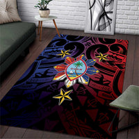 Philippines Guam Area Rug Filipino Sun With Guaman Seal