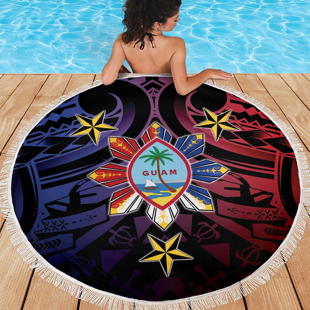 Philippines Guam Beach Blanket Filipino Sun With Guaman Seal