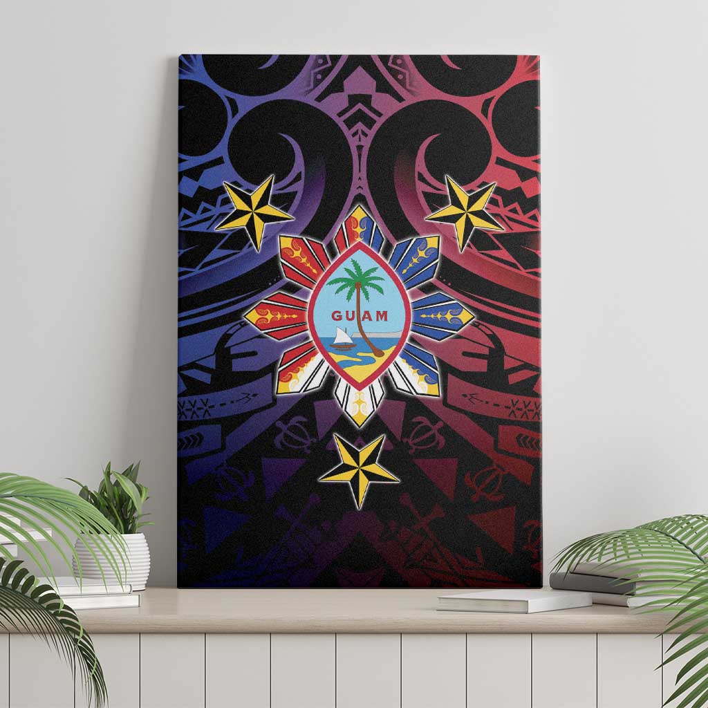 Philippines Guam Canvas Wall Art Filipino Sun With Guaman Seal