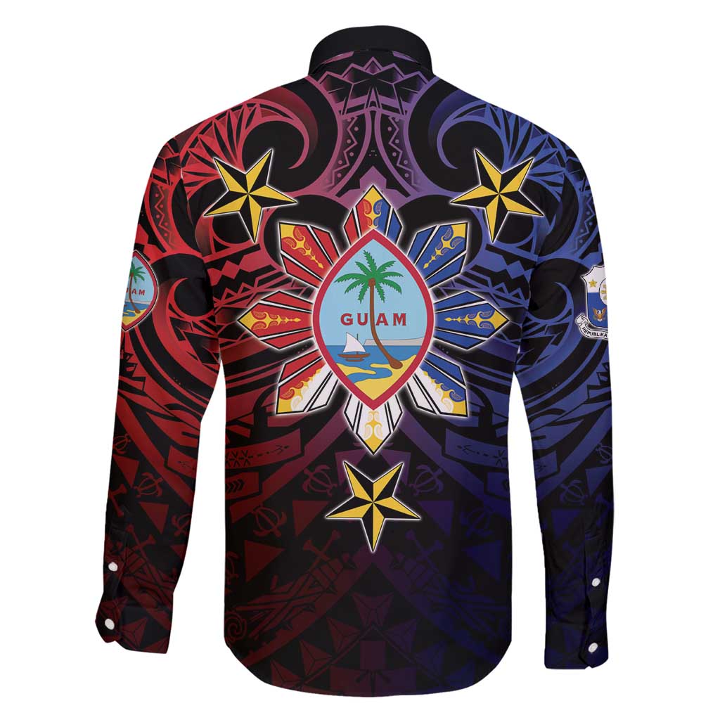 Philippines Guam Family Matching Puletasi and Hawaiian Shirt Filipino Sun With Guaman Seal