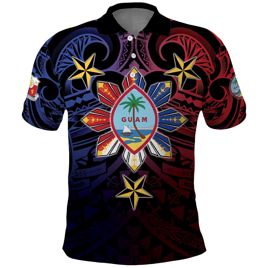 Philippines Guam Polo Shirt Filipino Sun With Guaman Seal