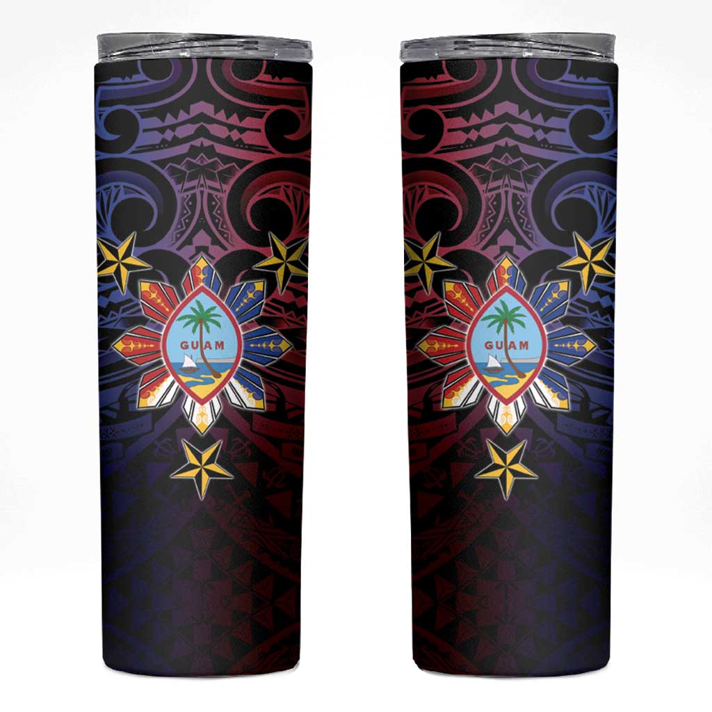 Philippines Guam Skinny Tumbler Filipino Sun With Guaman Seal