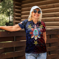 Philippines Guam Women Polo Shirt Filipino Sun With Guaman Seal