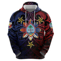 Philippines Guam Zip Hoodie Filipino Sun With Guaman Seal